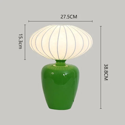 Lampe à Poser en Céramique – Pied Coloré et Abat-jour Tissu