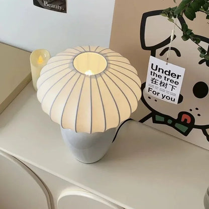Lampe à Poser en Céramique – Pied Coloré et Abat-jour Tissu
