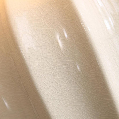 Lampe de chevet céramique blanche et dorée avec abat-jour plissé