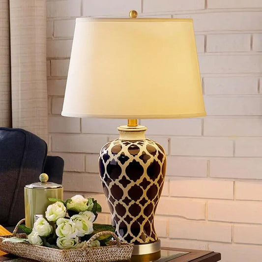 Lampe de chevet céramique dorée – Style raffiné
