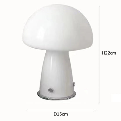 Lampe de Chevet Champignon Blanche en Verre
