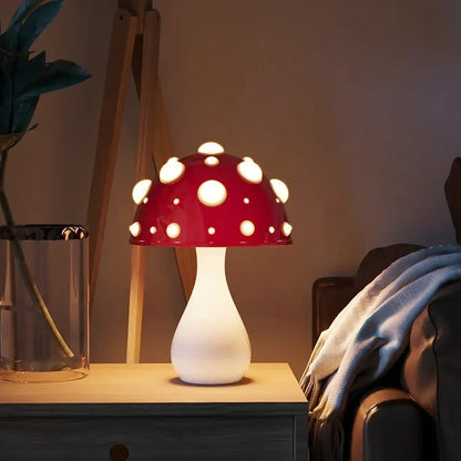 Lampe de Chevet Champignon en Métal – Lumière Ajustable