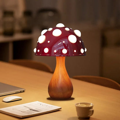 Lampe de Chevet Champignon en Métal – Lumière Ajustable
