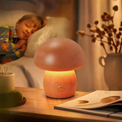 Lampe Champignon en Bois pour Chambre Enfant