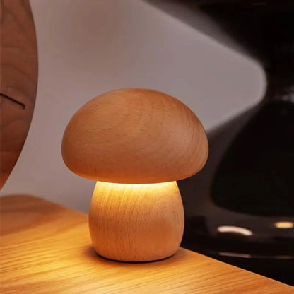 Lampe Champignon en Bois pour Chambre Enfant