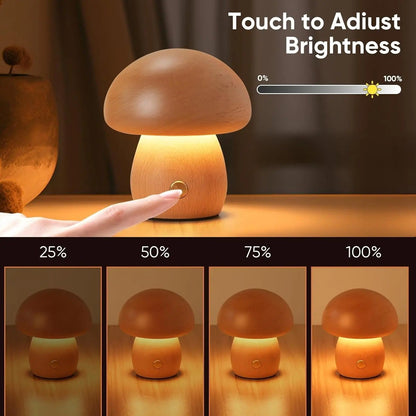 Lampe Champignon en Bois pour Chambre Enfant