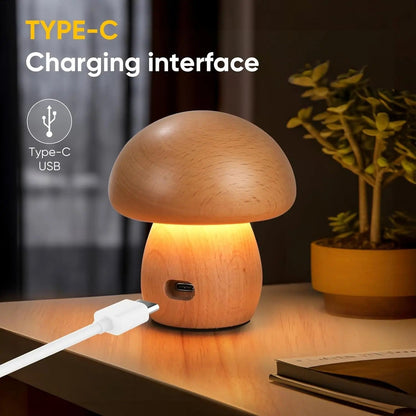 Lampe Champignon en Bois pour Chambre Enfant