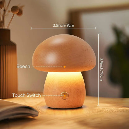 Lampe Champignon en Bois pour Chambre Enfant