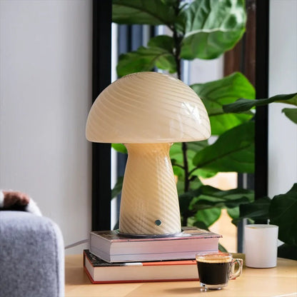 Lampe Champignon en Verre – Lumière Douce et Design