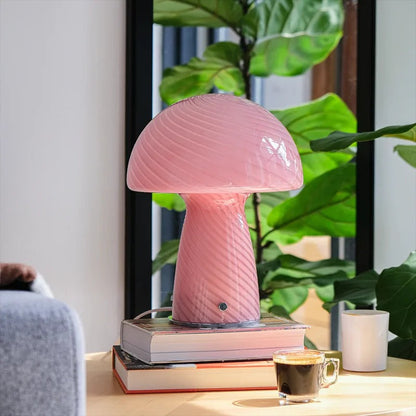Lampe Champignon en Verre – Lumière Douce et Design