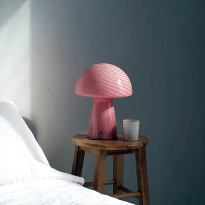 Lampe Champignon en Verre – Lumière Douce et Design