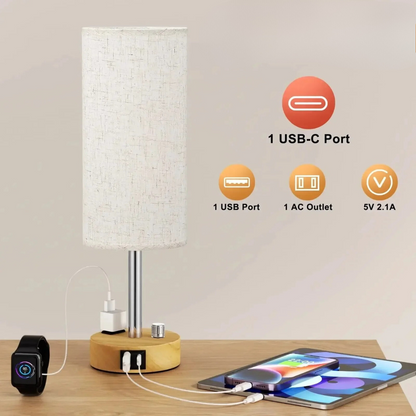 Lampe de chevet avec chargeur à induction intégré