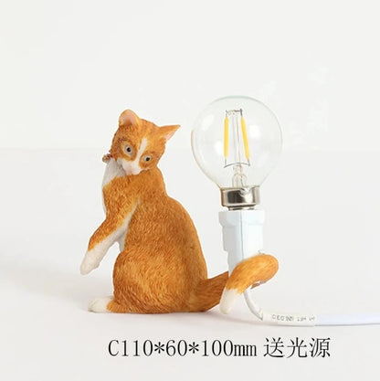 Lampe de chevet Chat en résine – Noir, Blanc ou Roux