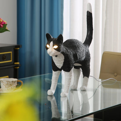 Lampe Chat LED en Résine – Déco Lumineuse Originale