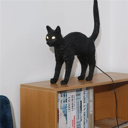 Lampe Chat LED en Résine – Déco Lumineuse Originale