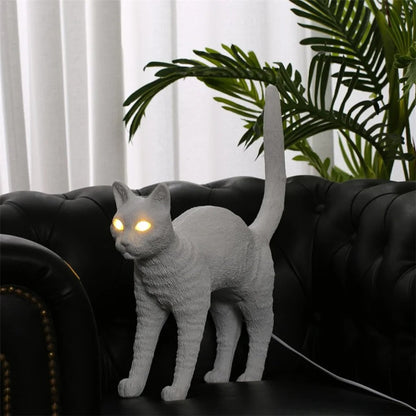 Lampe Chat LED en Résine – Déco Lumineuse Originale