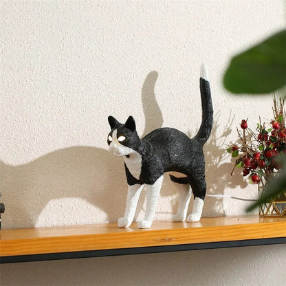 Lampe Chat LED en Résine – Déco Lumineuse Originale