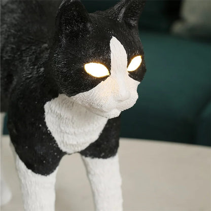 Lampe Chat LED en Résine – Déco Lumineuse Originale