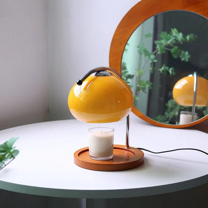 Lampe Chauffe Bougie en Verre et Métal – Design Italien
