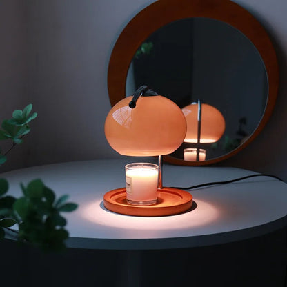 Lampe Chauffe Bougie en Verre et Métal – Design Italien