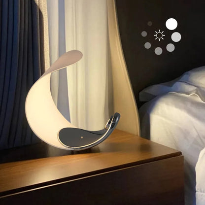 Lampe de Chevet Tactile Design Lune en Aluminium