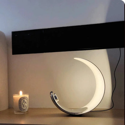 Lampe de Chevet Tactile Design Lune en Aluminium