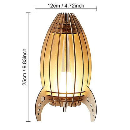 Lampe de Chevet Fusée en Bois pour Enfant