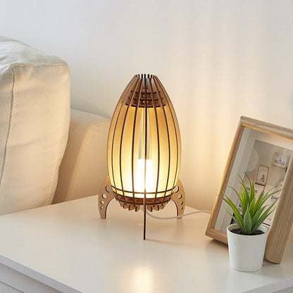 Lampe de Chevet Fusée en Bois pour Enfant
