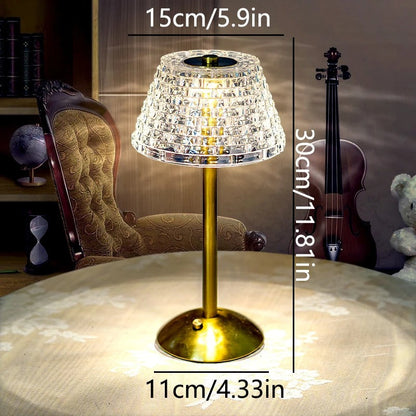 Lampe Cocooning Cristal Rechargeable – Toucher Tamisé