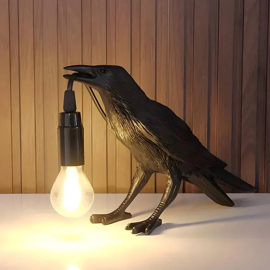 Lampe Corbeau en Résine – Modèle à Poser ou Mural