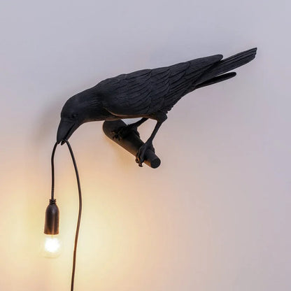 Lampe Corbeau en Résine – Modèle à Poser ou Mural