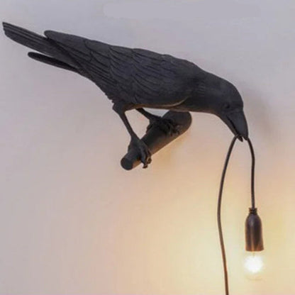 Lampe Corbeau en Résine – Modèle à Poser ou Mural