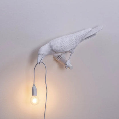 Lampe Corbeau en Résine – Modèle à Poser ou Mural