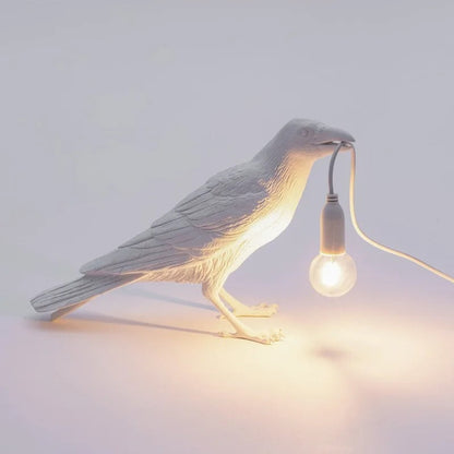 Lampe Corbeau en Résine – Modèle à Poser ou Mural