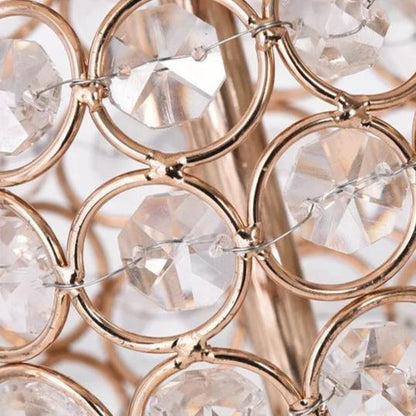 Lampe de chevet cristal avec abat-jour en tissu