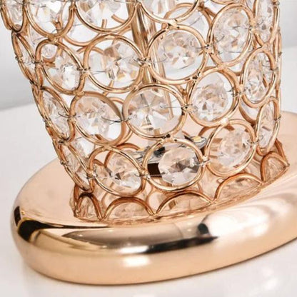 Lampe de chevet cristal avec abat-jour en tissu