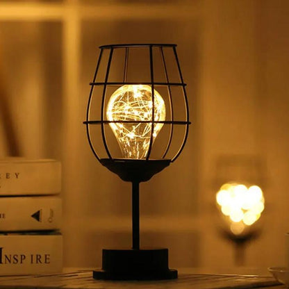Lampe de Chevet à Pile Style Industriel en Métal