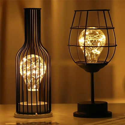 Lampe de Chevet à Pile Style Industriel en Métal