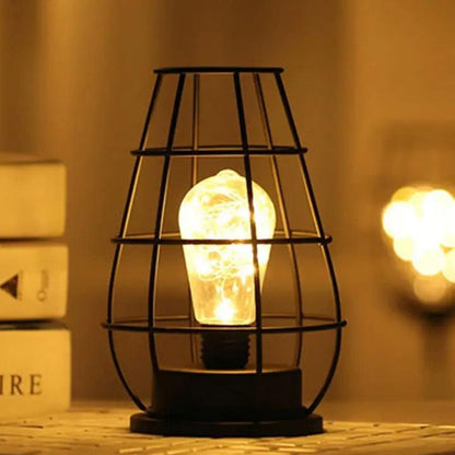 Lampe de Chevet à Pile Style Industriel en Métal