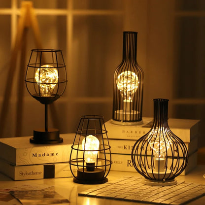 Lampe de Chevet à Pile Style Industriel en Métal