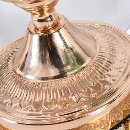 Lampe de Chevet Vintage en Métal et Tissu – Style Ancien