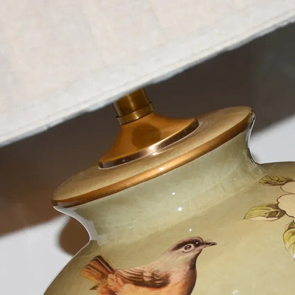 Lampe de Chevet Vintage en Céramique et Tissu
