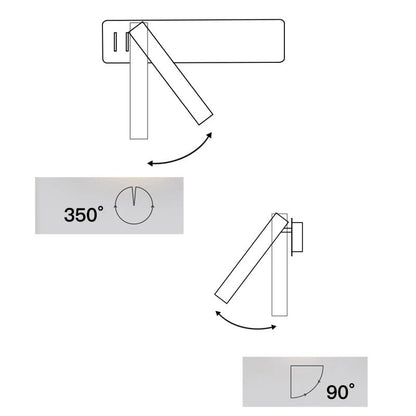 Lampe de Chevet avec Liseuse en Métal – Bras Ajustable