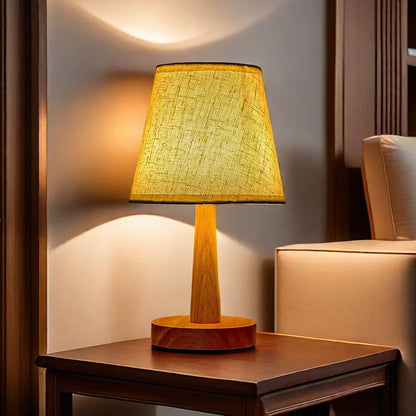Lampe de chevet en bambou et tissu – Style naturel