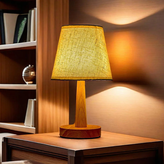 Lampe de chevet en bambou et tissu – Style naturel