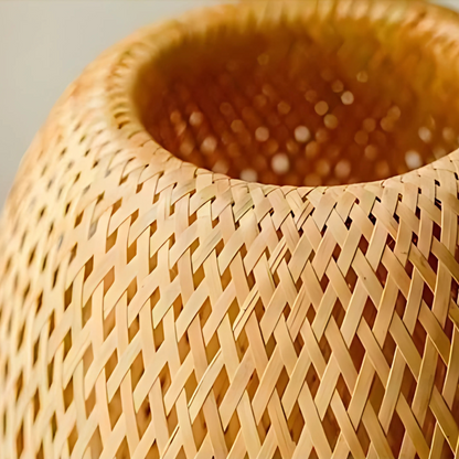 Lampe de Chevet Bohème en Rotin et Bois de Bambou