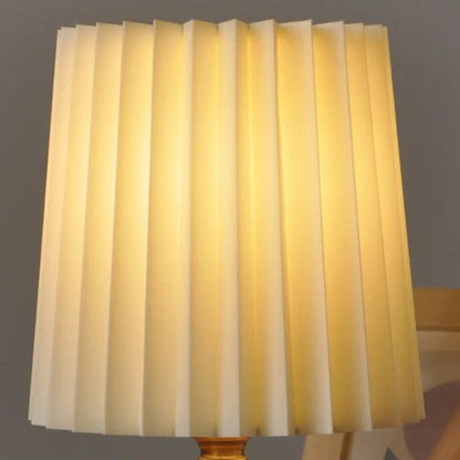 Lampe de Chevet en Bois et Abat-jour Blanc