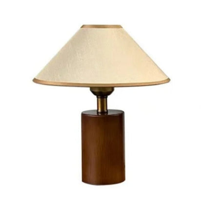 Lampe de chevet en bois et lin, style naturel japonais