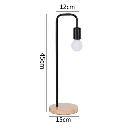Lampe de chevet bois et métal noir – Style industriel