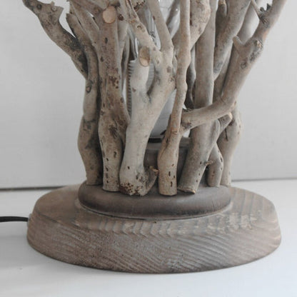 Lampe de Chevet en Bois Flotté Faite à la Main